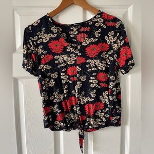Madewell Novel Floral Tie-Front Top Size XS